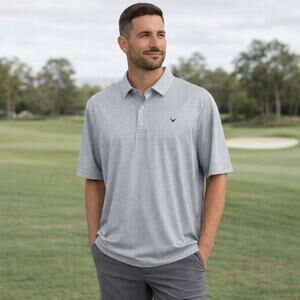 D22 Callaway Men’s Opti-Dri Moisture-Wicking Golf Polo Short Sleeve Gray XL